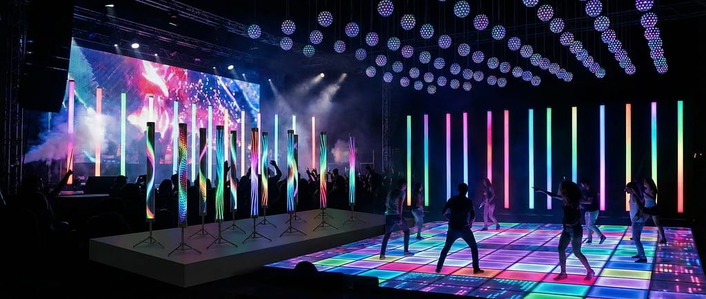 dmxledtubelight-ledball-vitvalley | 北海道札幌市|サイネージ・映像・音声と配信の会社|株式会社ビットバレー 株式会社ビットバレーが販売するイベント用照明機材DMX対応LED TUBEライト。